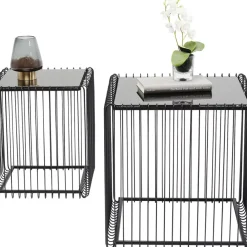 KARE Design Tische-Beistelltisch Wire Square Schwarz (2/Set) 45X45Cm