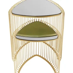KARE Design Tische-Beistelltisch Wire Triangle Gold (2/Set)