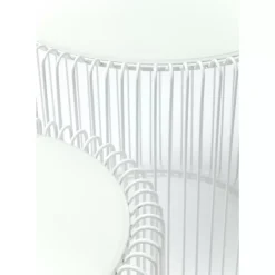 KARE Design Tische-Beistelltisch Wire White (2/Set) O44Cm