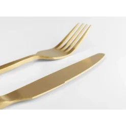 KARE Design Geschirr & Tischaccessoires-Besteck Gloria Matt Gold (16-Tlg.)