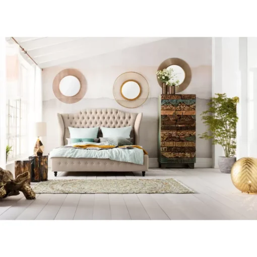 KARE Design Betten-Bett City Spirit Linen Natural 180X200Cm