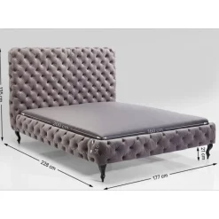 KARE Design Betten-Bett Desire Hoch Silbergrau 160X200 Cm