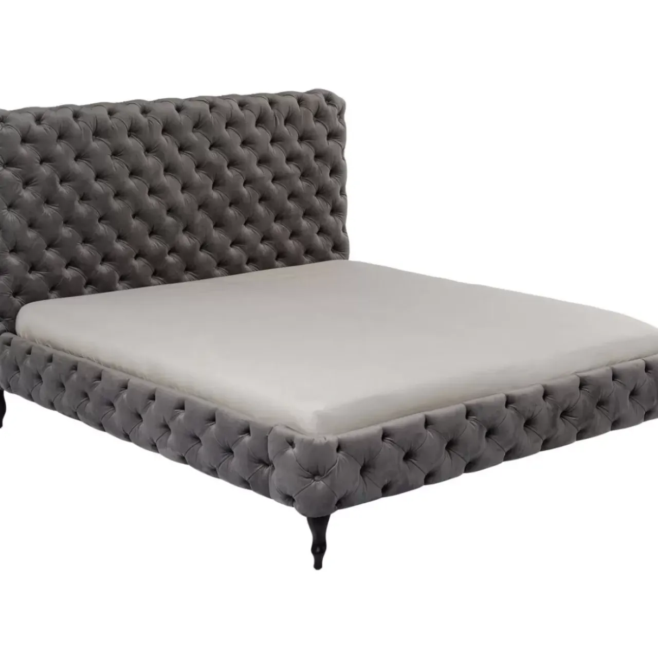 KARE Design Betten-Bett Desire Hoch Silbergrau 160X200 Cm