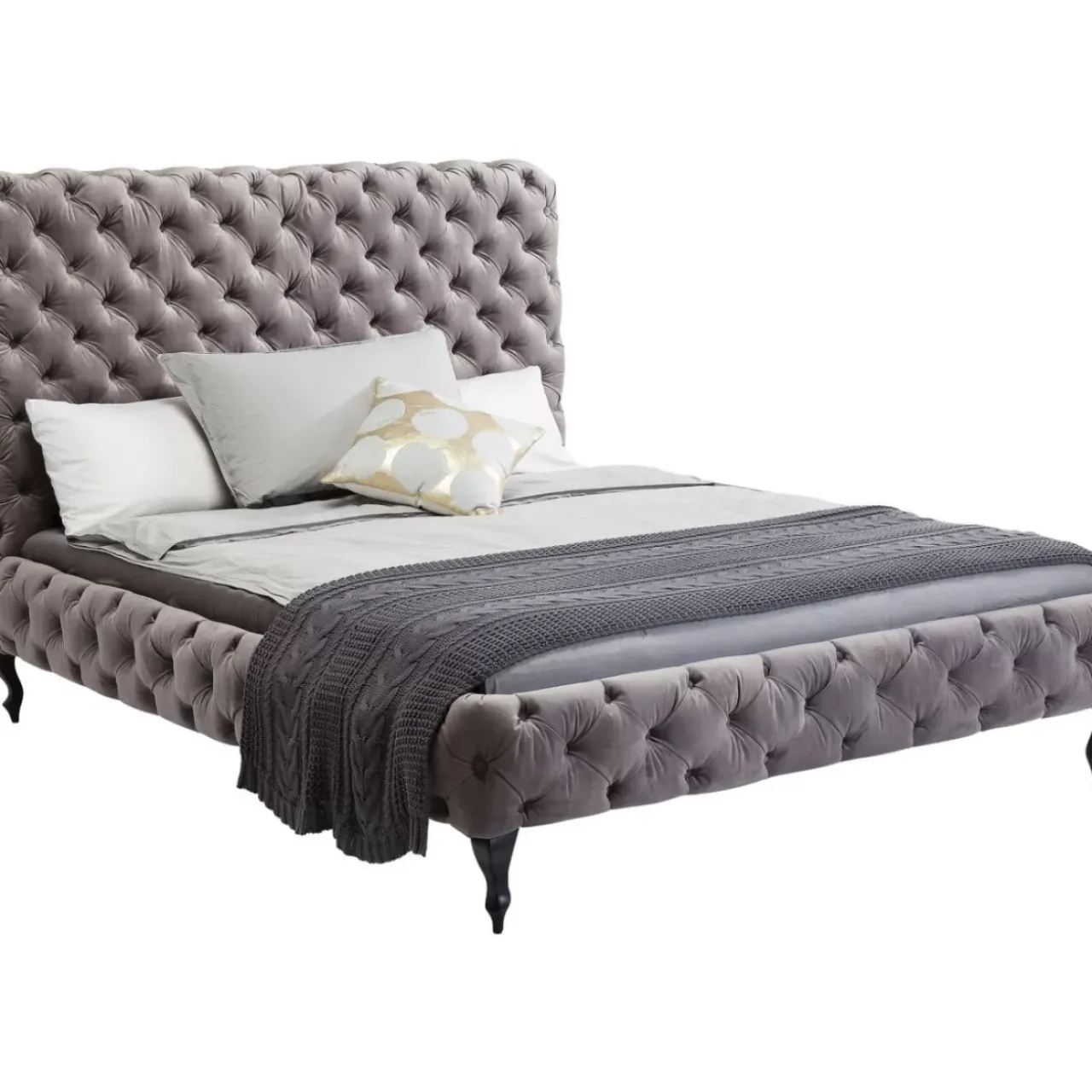KARE Design Betten-Bett Desire Hoch Silbergrau 180X200 Cm