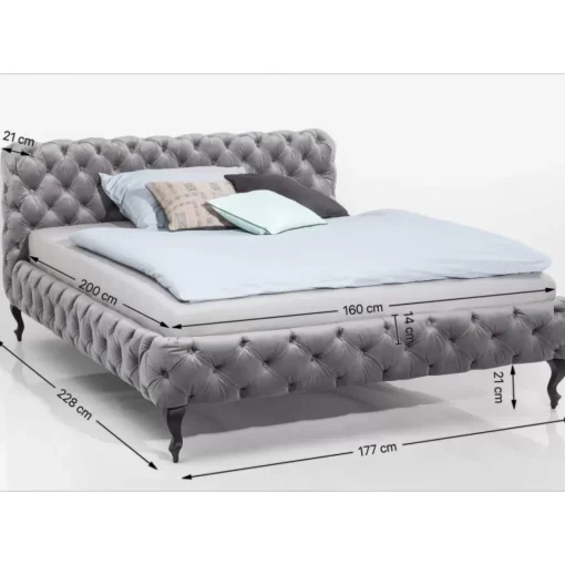 KARE Design Betten-Bett Desire Velvet Ecru 160X200Cm