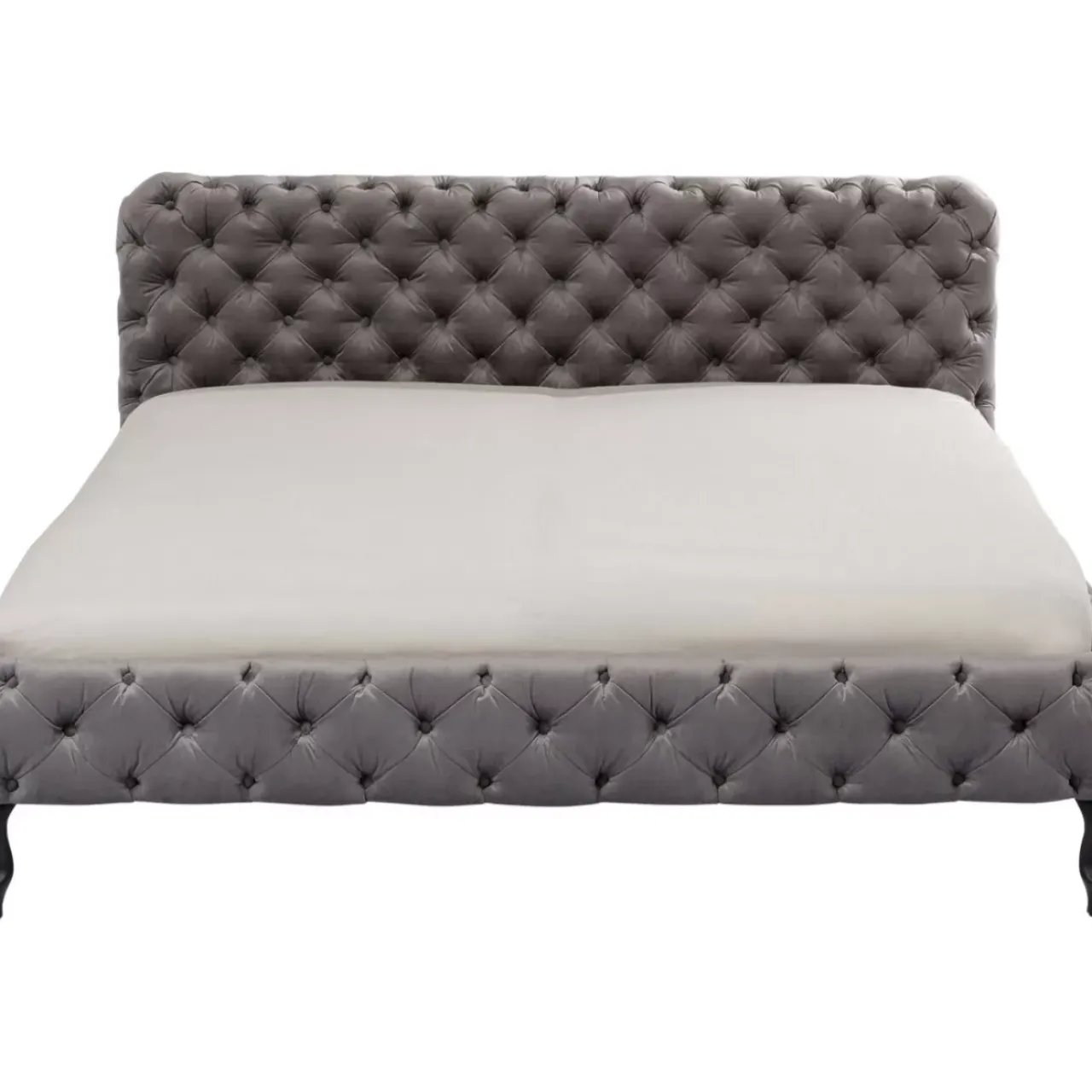 KARE Design Betten-Bett Desire Velvet Silbergrau 160X200 Cm