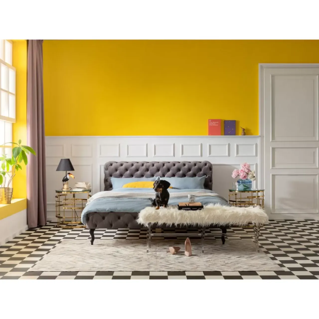 KARE Design Betten-Bett Desire Velvet Silbergrau 160X200 Cm