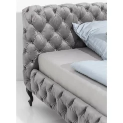 KARE Design Betten-Bett Desire Velvet Silbergrau 160X200 Cm