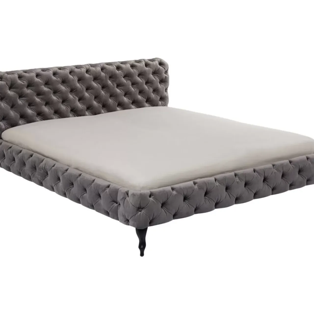 KARE Design Betten-Bett Desire Velvet Silbergrau 160X200 Cm