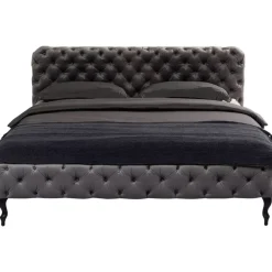 KARE Design Betten-Bett Desire Velvet Silbergrau 160X200 Cm