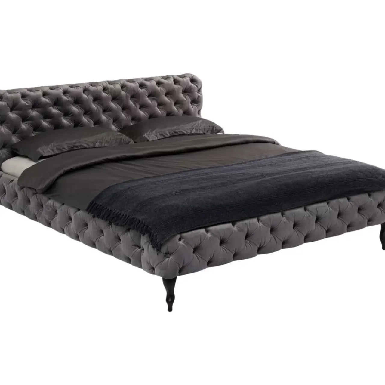 KARE Design Betten-Bett Desire Velvet Silbergrau 160X200 Cm