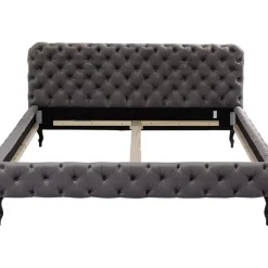 KARE Design Betten-Bett Desire Velvet Silbergrau 200X200Cm