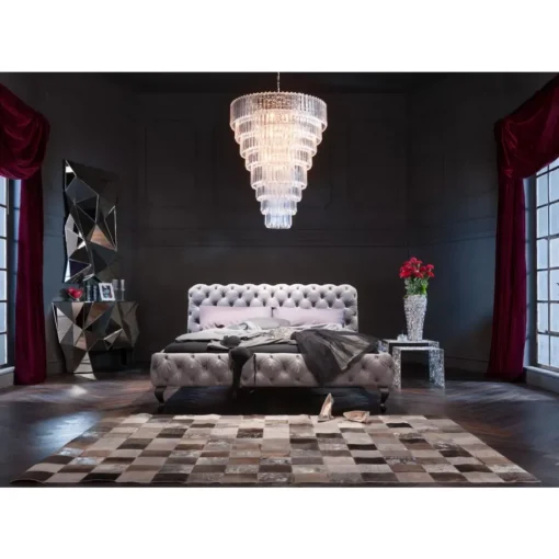 KARE Design Betten-Bett Desire Velvet Silbergrau 200X200Cm