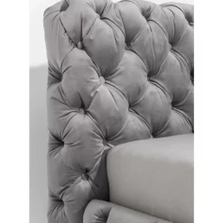 KARE Design Betten-Bett Desire Velvet Silbergrau 180X200 Cm
