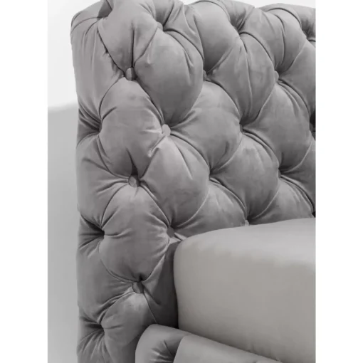 KARE Design Betten-Bett Desire Velvet Silbergrau 180X200 Cm