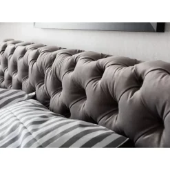 KARE Design Betten-Bett Desire Velvet Silbergrau 180X200 Cm
