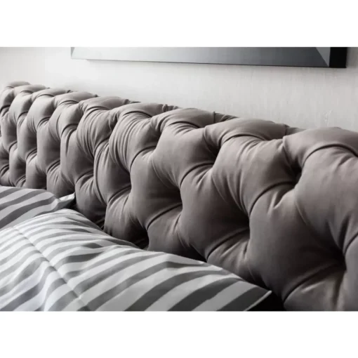 KARE Design Betten-Bett Desire Velvet Silbergrau 180X200 Cm