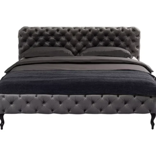 KARE Design Betten-Bett Desire Velvet Silbergrau 180X200 Cm