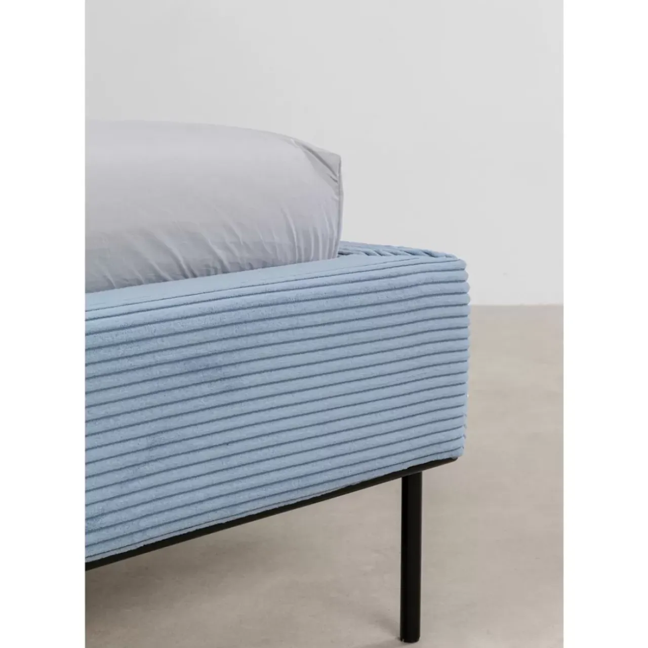 KARE Design Betten-Bett East Side Cord Blau 160X200Cm