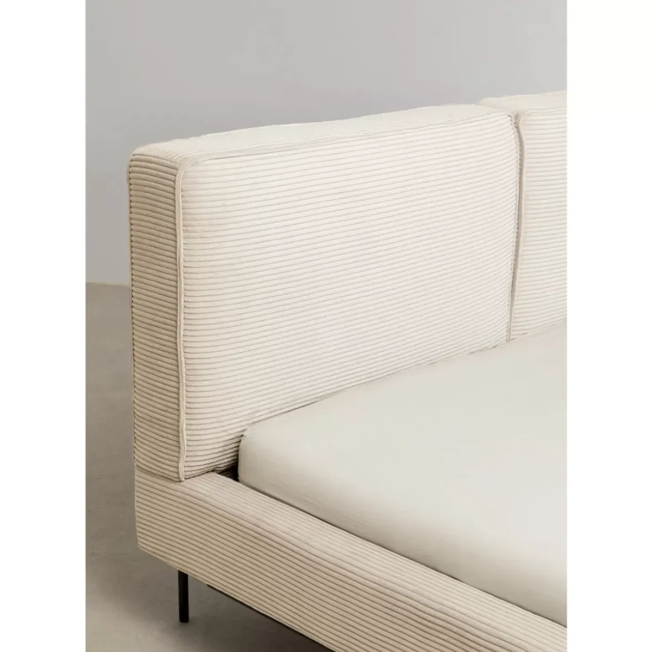 KARE Design Betten-Bett East Side Cord Creme 160X200Cm