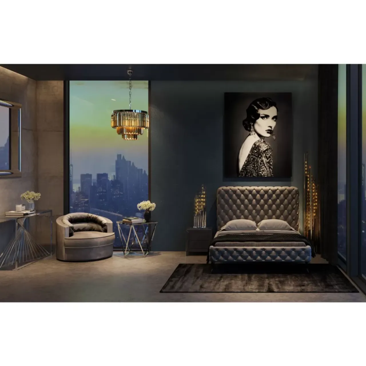 KARE Design Bilder-Bild Glas Beauty Lady 120X150Cm