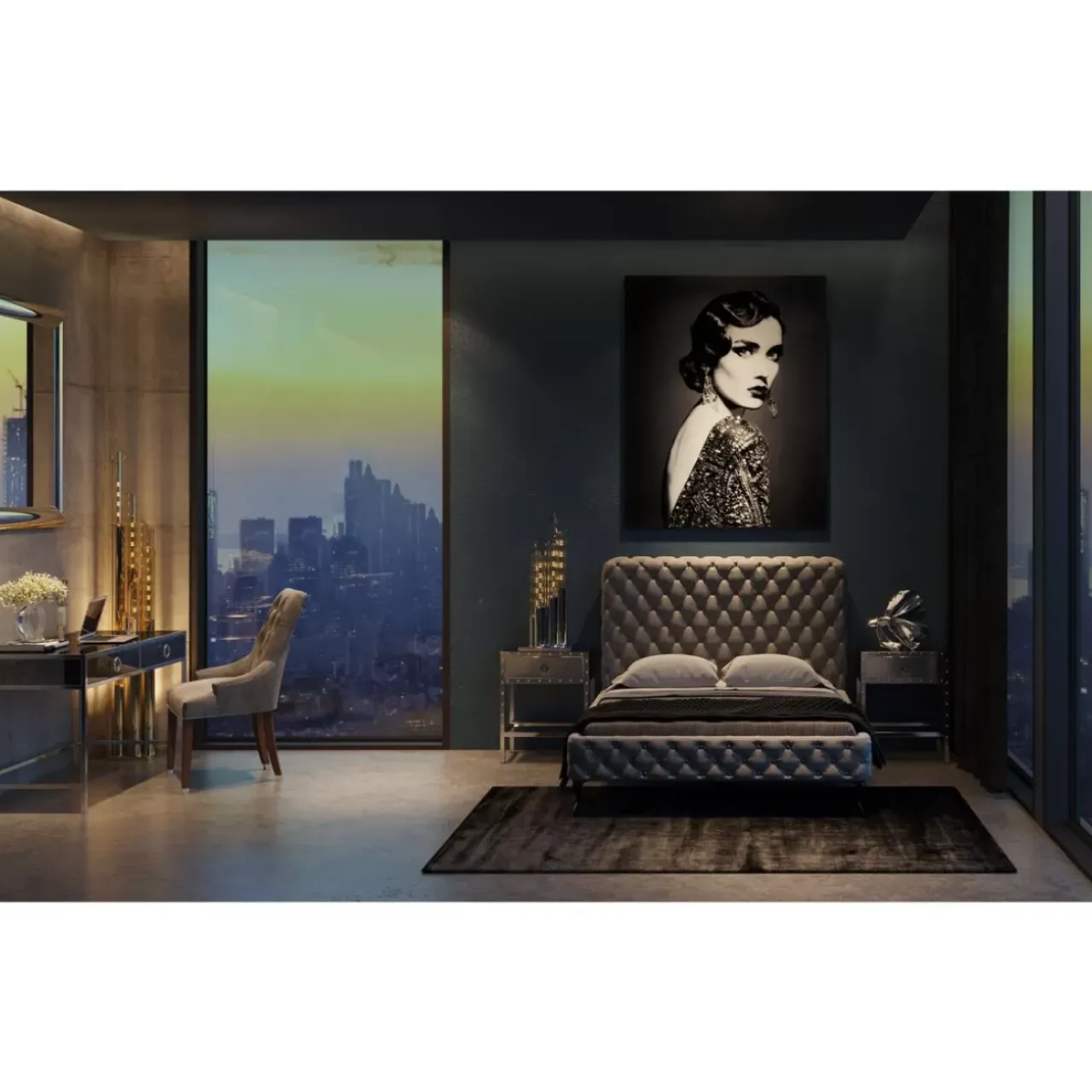 KARE Design Bilder-Bild Glas Beauty Lady 120X150Cm