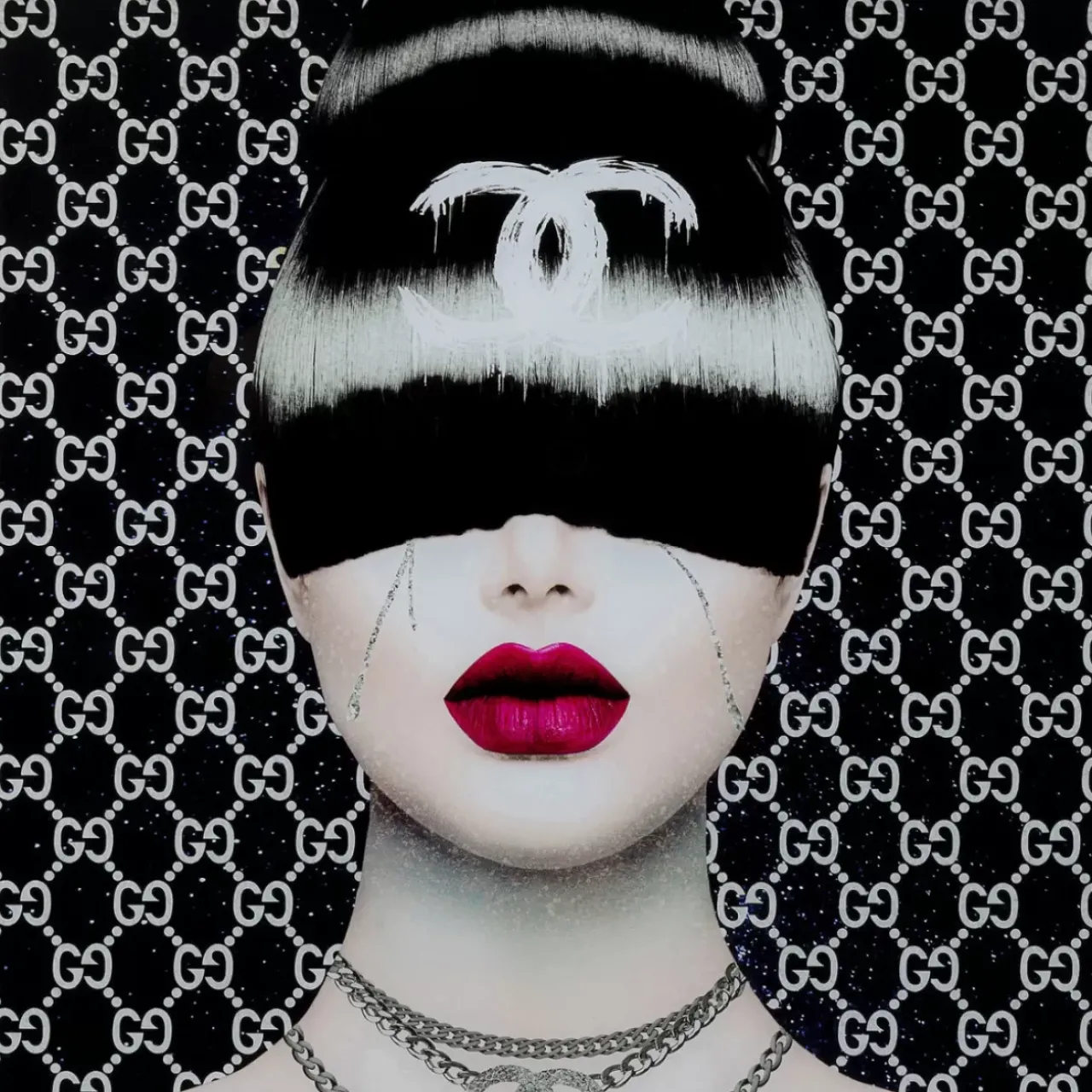 KARE Design Bilder-Bild Glas Fashion Haircut 80X80