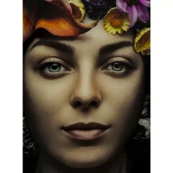 KARE Design Bilder-Bild Glas Flower Art Lady 80X80Cm