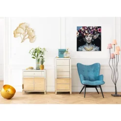 KARE Design Bilder-Bild Glas Flower Art Lady 80X80Cm