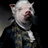 KARE Design Bilder-Bild Glas Gentleman Pig 120X120