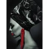 KARE Design Bilder-Bild Glas Lady Red Earring 80X120