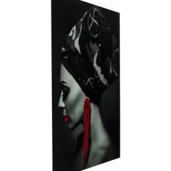KARE Design Bilder-Bild Glas Lady Red Earring 80X120