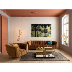KARE Design Bilder-Bild Glas Metallic Palms 180X120Cm