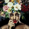 KARE Design Bilder-Bild Glas Pretty Flower Woman 100X100