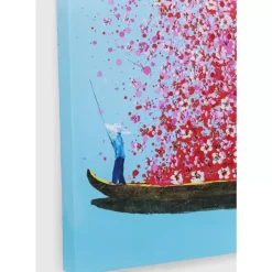 KARE Design Bilder-Bild Touched Flower Boat Blau Pink 80X100Cm