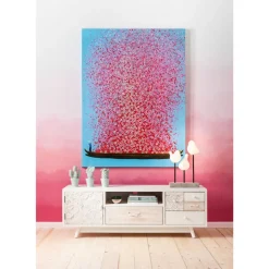 KARE Design Bilder-Bild Touched Flower Boat Blau Pink 80X100Cm
