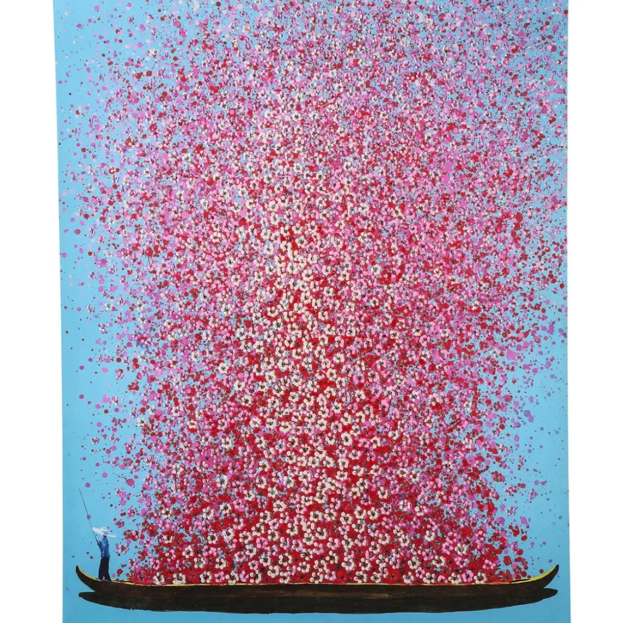 KARE Design Bilder-Bild Touched Flower Boat Blau Pink 160X120Cm