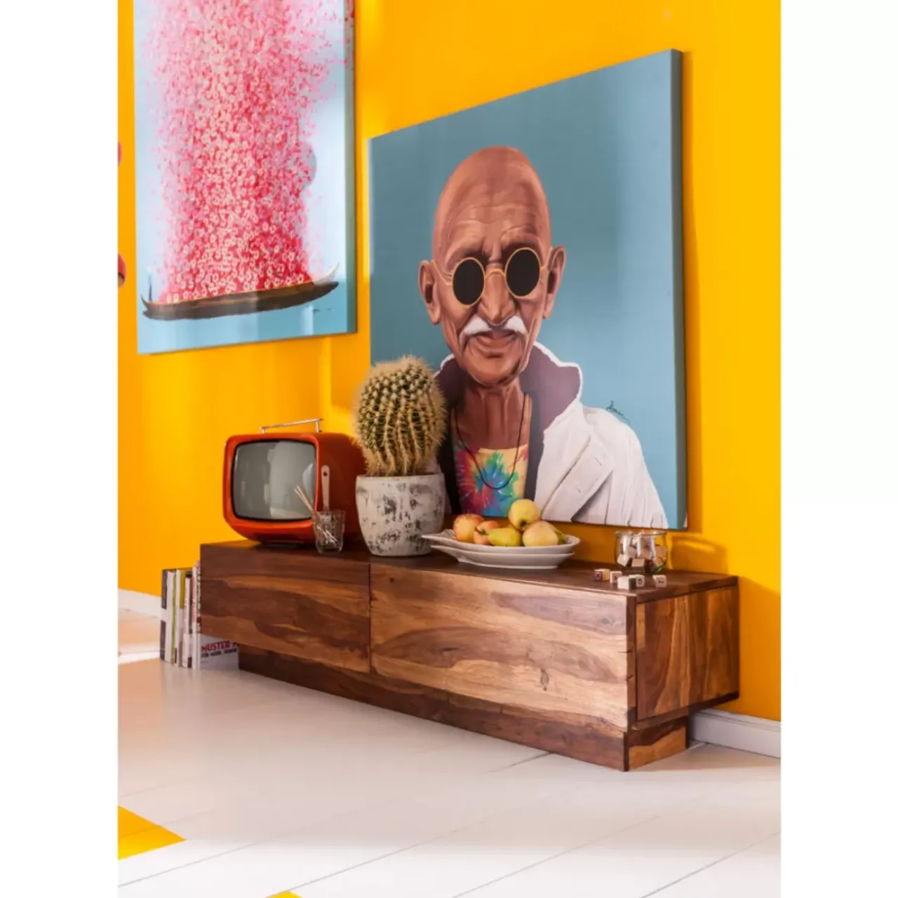 KARE Design Bilder-Bild Touched Flower Boat Blau Pink 160X120Cm