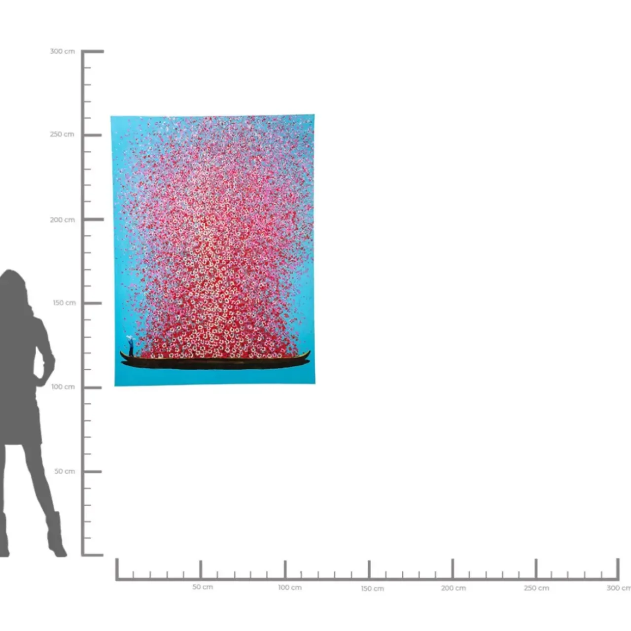 KARE Design Bilder-Bild Touched Flower Boat Blau Pink 160X120Cm