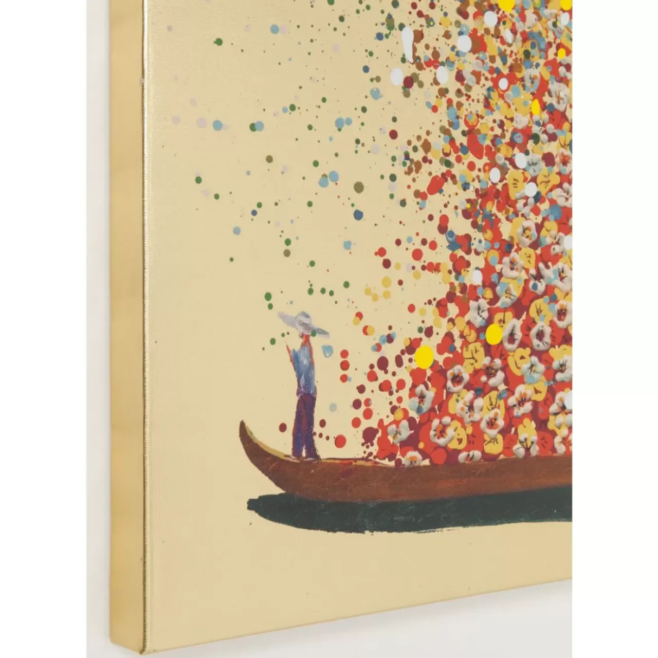 KARE Design Bilder-Bild Touched Flower Boat Gold Rot 120X160Cm