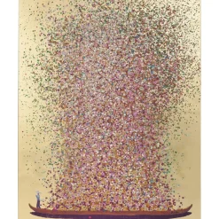 KARE Design Bilder-Bild Touched Flower Boat Gold Pink 100X80Cm