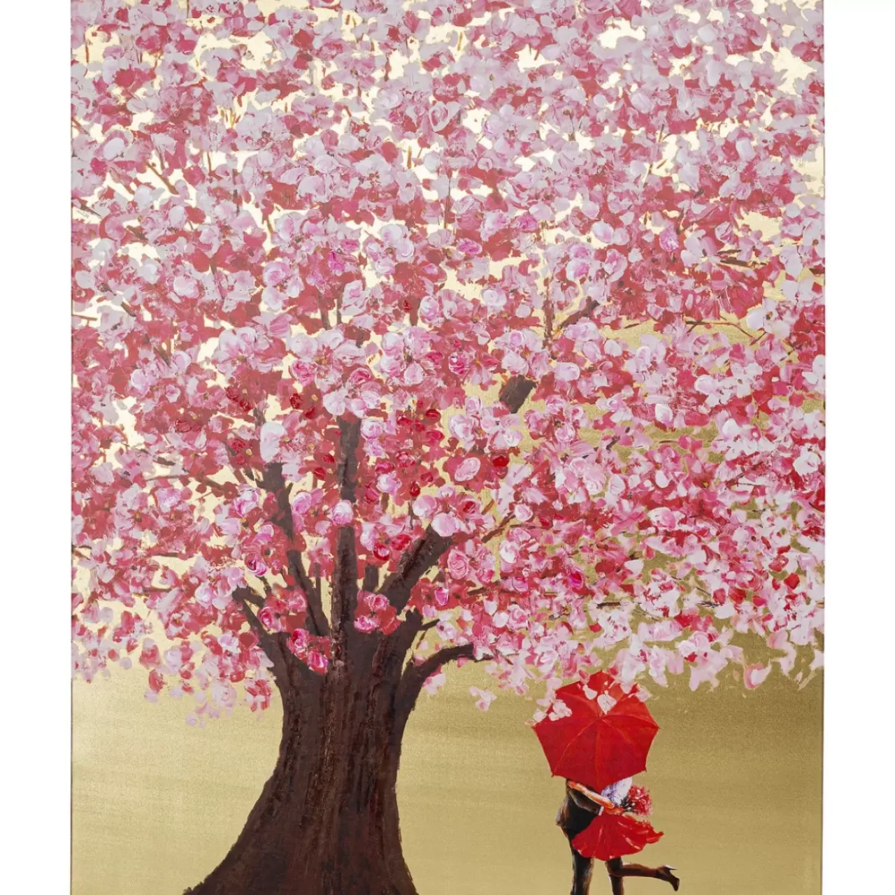 KARE Design Bilder-Bild Touched Flower Couple Gold Pink 160X120Cm