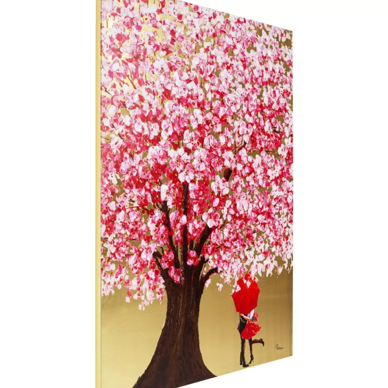 KARE Design Bilder-Bild Touched Flower Couple Gold Pink 160X120Cm