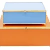 KARE Design Aufbewahrung & Ordnung-Box Neomi Orange Blau (2/Set)