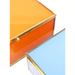 KARE Design Aufbewahrung & Ordnung-Box Neomi Orange Blau (2/Set)