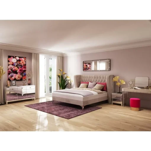 KARE Design Betten-Boxspringbett Benito Moon Creme 180X200Cm