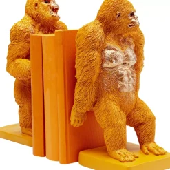 KARE Design Deko & Geschenkartikel-Buchstutze Gorilla Orange (2/Set)