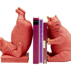 KARE Design Deko & Geschenkartikel-Buchstutze Hippo Pink (2/Set)