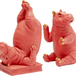 KARE Design Deko & Geschenkartikel-Buchstutze Hippo Pink (2/Set)