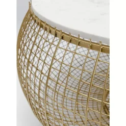 KARE Design Tische-Couchtisch Cesta Marmor Gold O100Cm